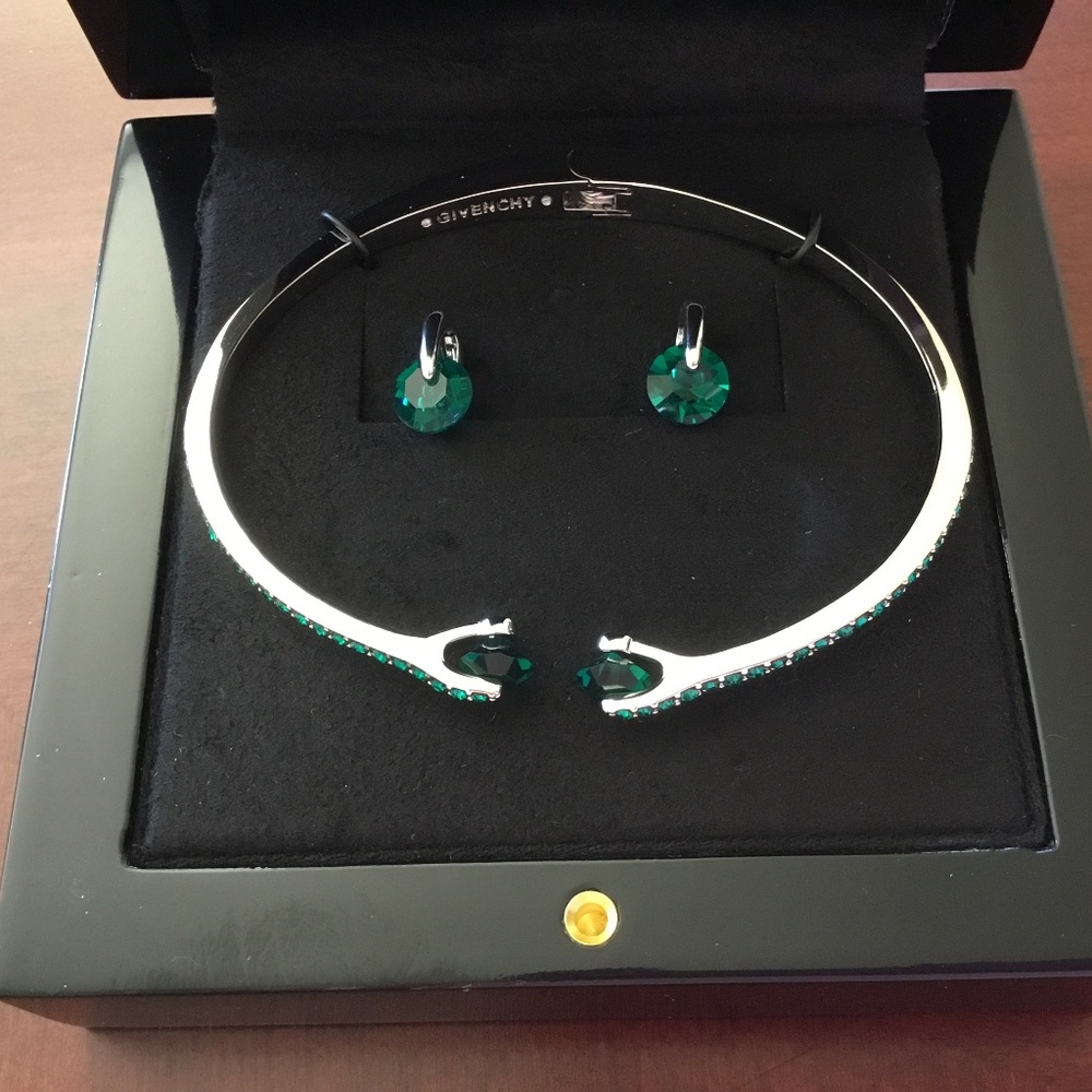 Givenchy crystal cuff bracelet and matching earring set - $ 78